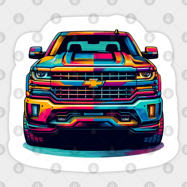 Chevy Silverado Sticker by Vehicles-Art